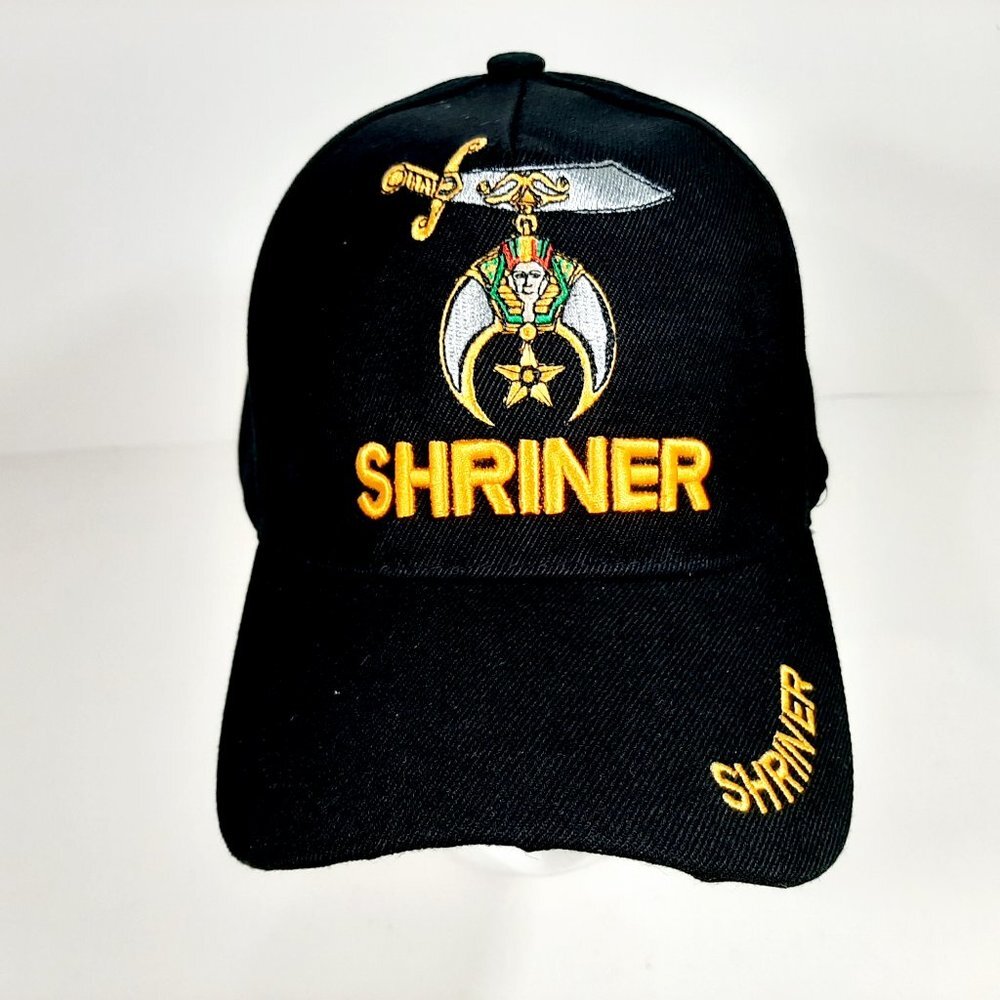 Shriner Men's Ball Cap Hat Black Embroidered Acryl
